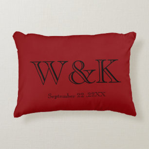 Coussins Décoratifs Initiale de monogramme de couple de mariage d'anni