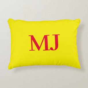 Coussins Décoratifs Initiales en monogramme jaune simple et tendance