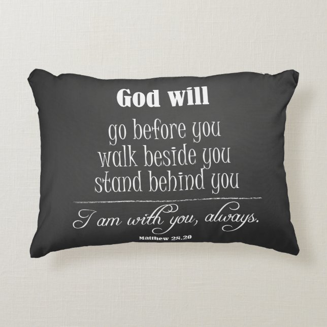 Coussins Décoratifs Inspirationnal God Will Quota avec Bible Verset (Devant)