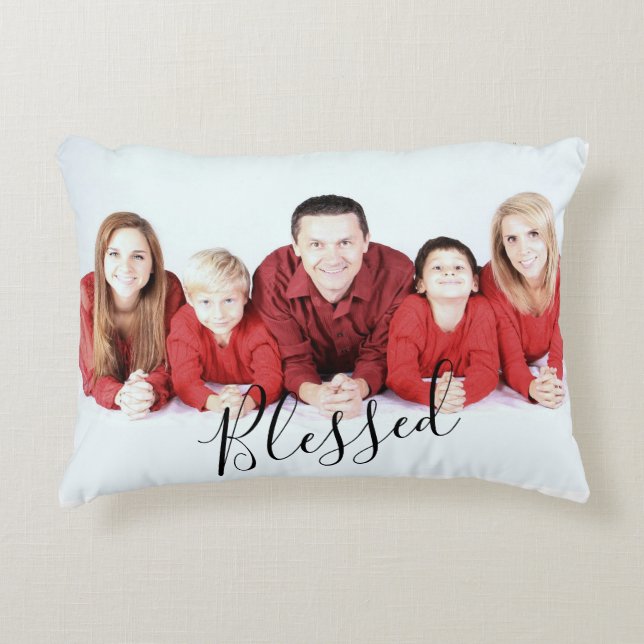 Coussins Décoratifs Inspirer la photo de famille bienheureuse (Devant)