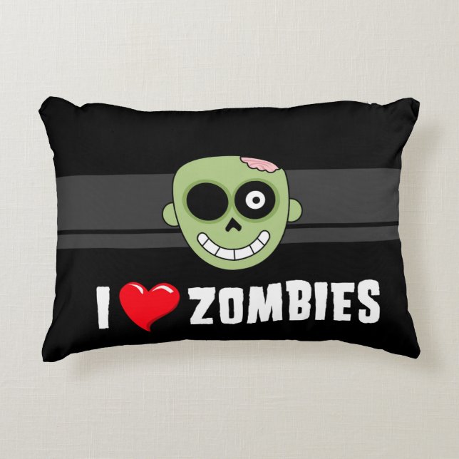 Coussins Décoratifs J'aime les zombies (Devant)