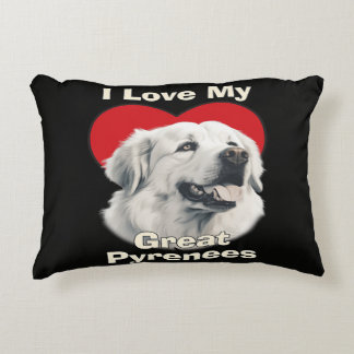 Coussins Décoratifs J'aime mon chien des Grands Pyrénées