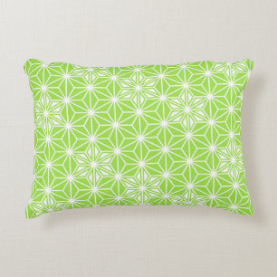 Coussins Décoratifs Japonais Asanoha motif - vert citron clair