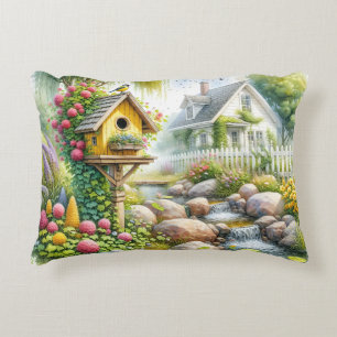 Coussins Décoratifs Jardin de cottage fantaisiste Niche à oiseaux Ruis