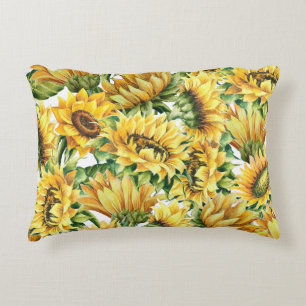 Coussins Décoratifs Jardin de tournesols artistiques - Floral vintage