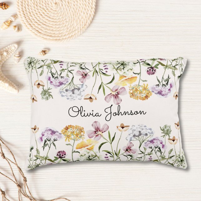 Coussins Décoratifs Jardin Fleur sauvage de nom personnalisé (In situ)