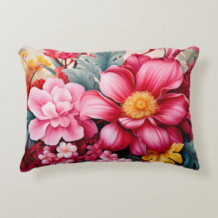 Coussins Décoratifs Jardin floral tropical rose exotique