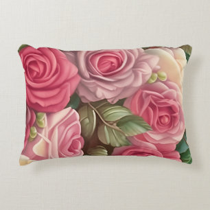 Coussins Décoratifs Jardin Rose victorien - Fleurs rose pastel