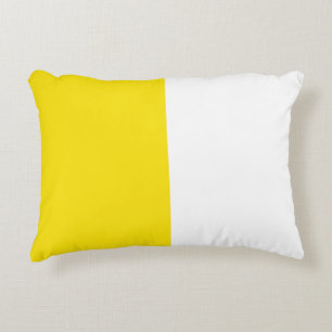 Coussins Décoratifs Jaune Blanc Deux Couleurs Tonalité Moitié Fraction