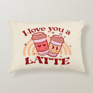 Coussins Décoratifs Je T'Aime Un Latte Pun Coupe De Café Cute