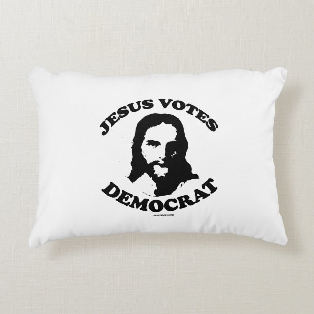 Coussins Décoratifs Jésus vote le démocrate (Devant)