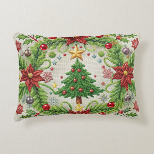 Coussins Décoratifs Jeu d'Oreiller de Noël brodé Fête Festive