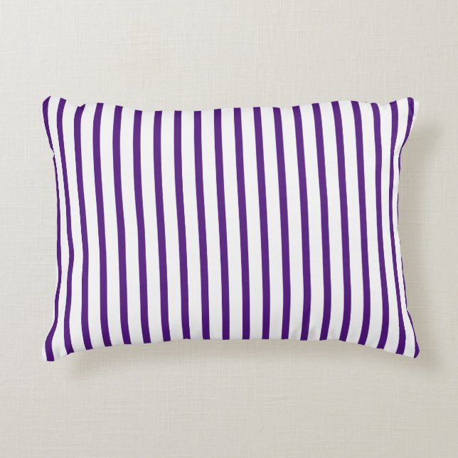 Coussins Décoratifs Joli blanc violet bandes verticales (Devant)