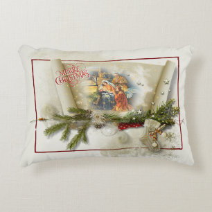 Coussins Décoratifs Joli collage de la nativité personnalisé pour les 