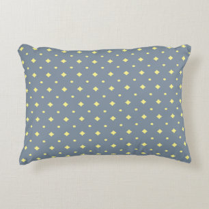 Coussins Décoratifs Joli motif, bleu-gris, jaune doux, cottage