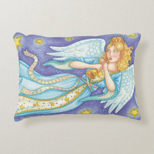 Coussins Décoratifs Joli Noël, Ange Musicien Jouant de Son Cor