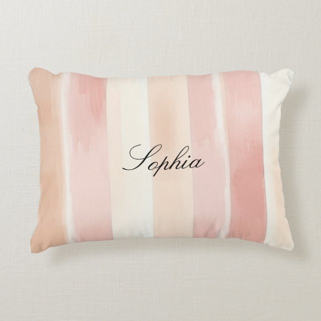 Coussins Décoratifs Joli Peach rose Crème raypes (Devant)