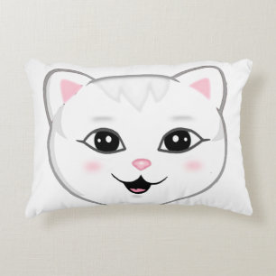 Coussins Décoratifs Joli visage de chat blanc