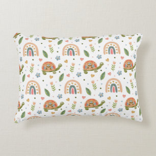 Coussins Décoratifs Jolie tortue aquarelle et Motif arc-en-ciel