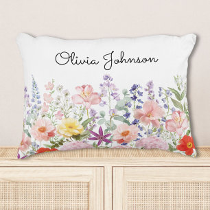 Coussins Décoratifs Jolies Fleurs Colorées Jardin Floral Personnalisé