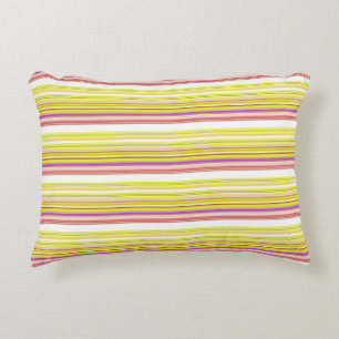 Coussins Décoratifs Jolies rayures blanches jaunes