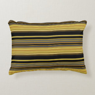 Coussins Décoratifs Jolies rayures noires dorées
