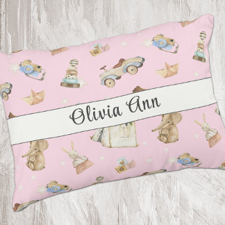 Coussins Décoratifs Jouets Vintages Aquarelle Motif Accent rose Coussi