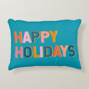 Coussins Décoratifs Joyeuses Fêtes Typographie Fantaisiste Mignonne Bl