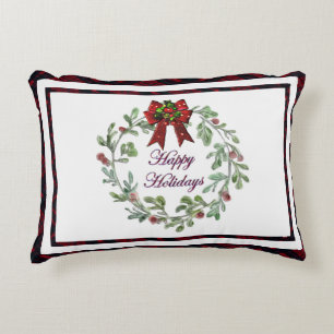 Coussins Décoratifs Joyeuses Vacances Rouge Plaid