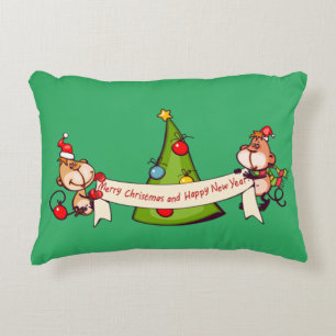 Coussins Décoratifs Joyeux Noël Et Joyeux Singes Du Nouvel An