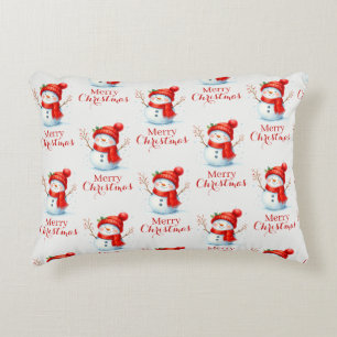 Coussins Décoratifs Joyeux Noël personnalisé Bonhomme de neige Année p