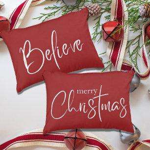 Coussins Décoratifs Joyeux Noël Rouge Vacances modernes