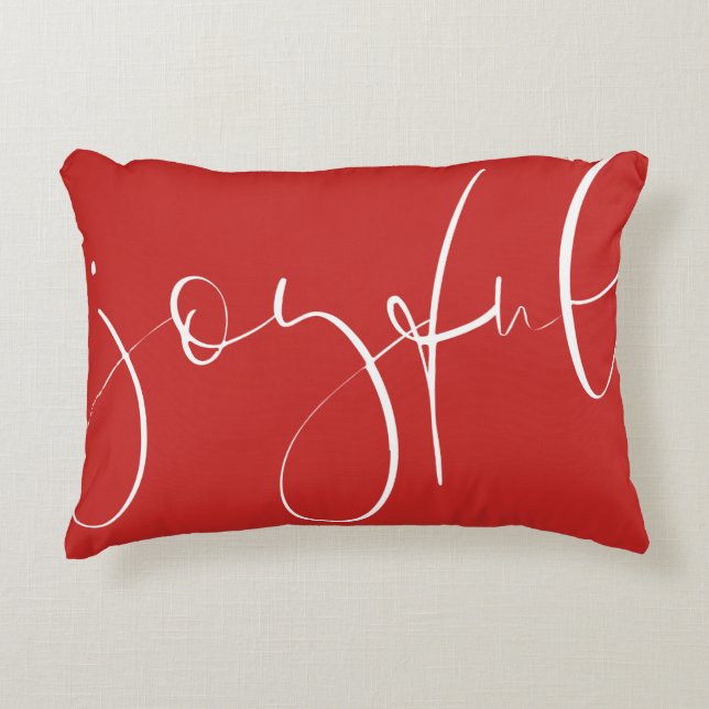 Coussins Décoratifs Joyeux script fête rouge fête (Devant)