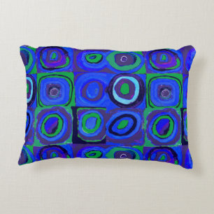 Coussins Décoratifs Kandinsky Farbstudie Carrés Bleus Cercle Carré 