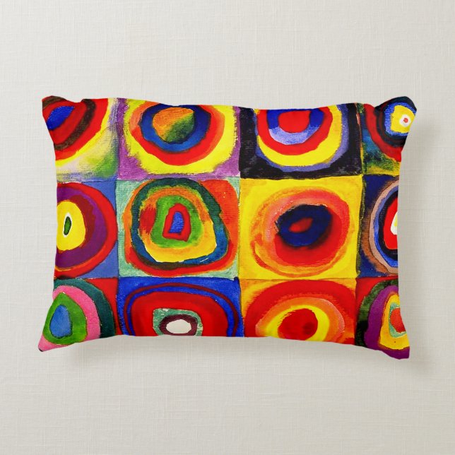 Coussins Décoratifs Kandinsky Farbstudie Cercles Carré Quadrate Art (Dos)