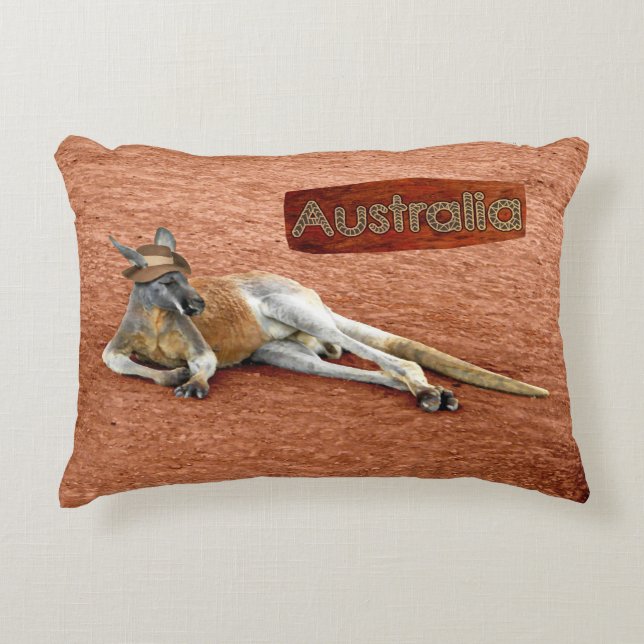 Coussins Décoratifs Kangaroo Rouge En Casquette Slouch (Devant)