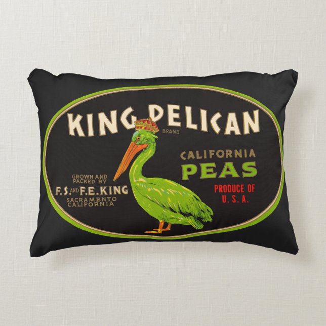 Coussins Décoratifs King Pelican California pois crate étiquette (Devant)