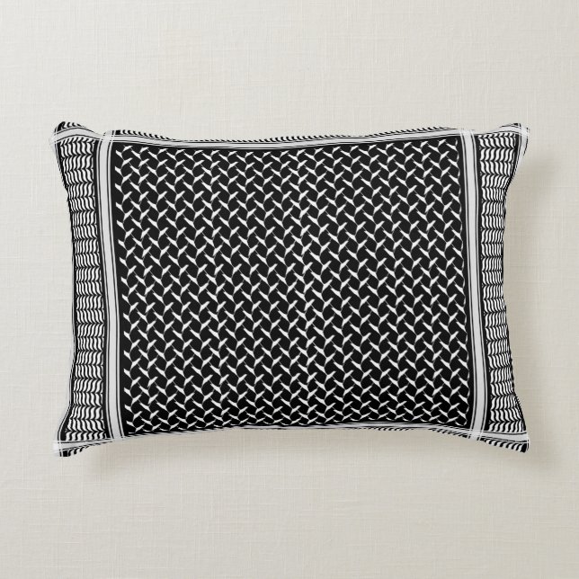 Coussins Décoratifs Koufiya palestinien | Tapisserie noire Keffiyeh (Devant)