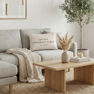 Coussins Décoratifs La date de mariage citation minimaliste du début d