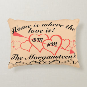 Coussins Décoratifs La maison est l'endroit où l'amour est le nom de 