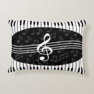 Coussins Décoratifs La musique élégante note des clés de clef triple
