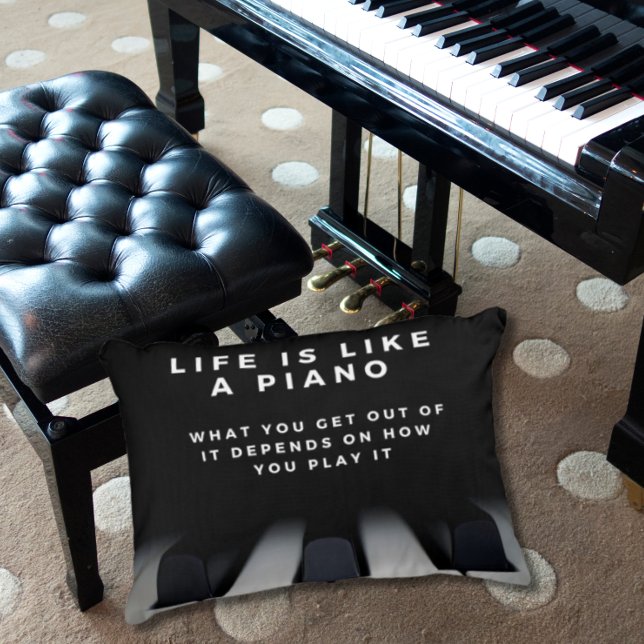 Coussins Décoratifs La vie est comme un piano Inspiration (Créateur téléchargé)
