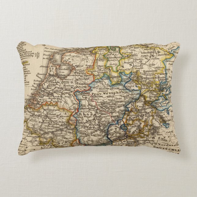 Coussins Décoratifs L'Allemagne, le Pays-Bas, et la Belgique (Devant)