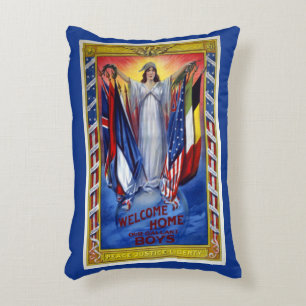 Coussins Décoratifs L'Amérique Patriotique Vintage, Paix Justice Liber
