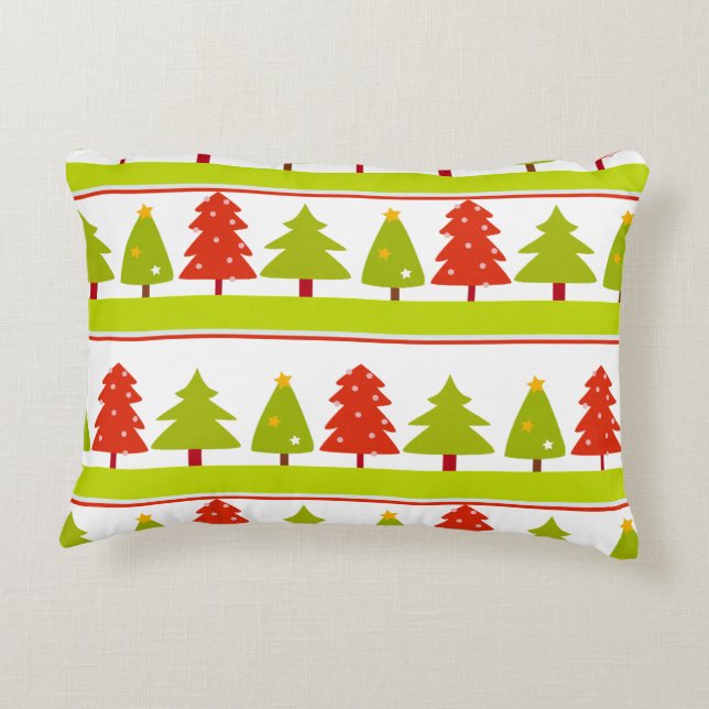 Coussins Décoratifs Lance oreiller, dessins d'arbres de Noël (Dos)