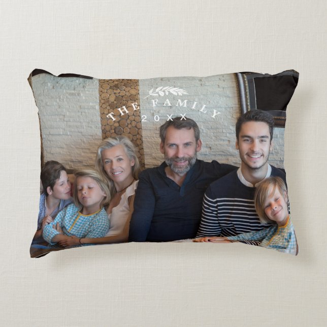Coussins Décoratifs L'année familiale, une élégante photo personnalisé (Devant)