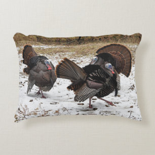 Coussins Décoratifs L'art photographique de trois dindes sauvages à l