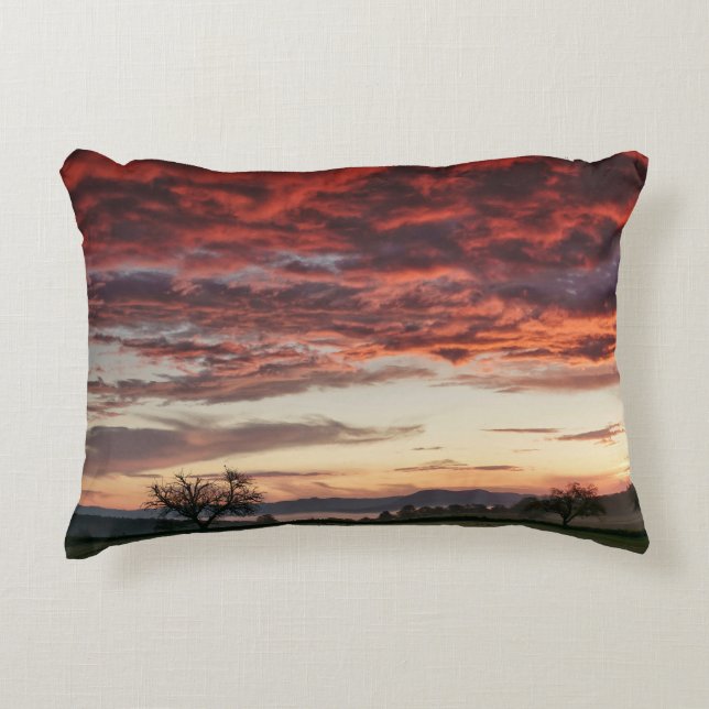 Coussins Décoratifs Le ciel rouge magnifique paysage (Devant)