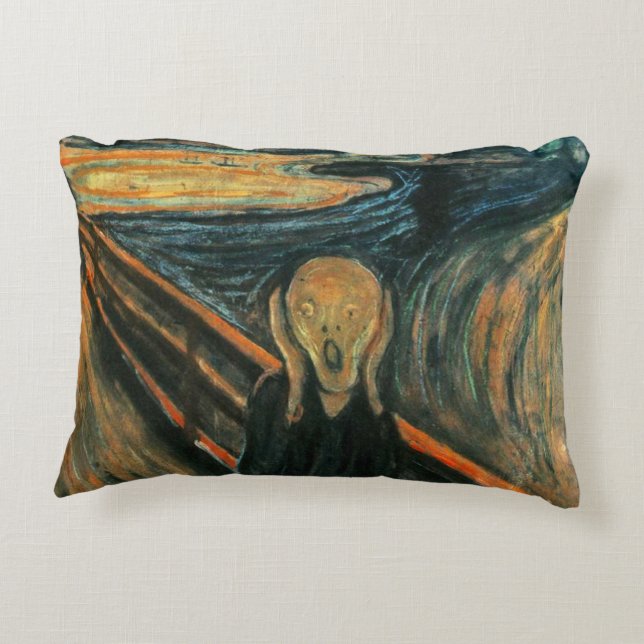 Coussins Décoratifs Le cri Edvard Munch Art Expressionniste Moderne (Dos)