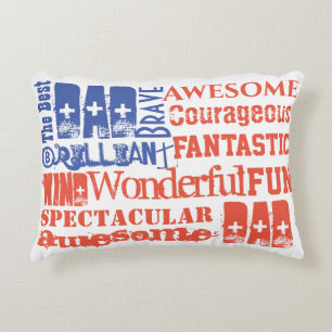 Coussins Décoratifs Le Meilleur Papa Superbe Drapeau Américain Rouge B